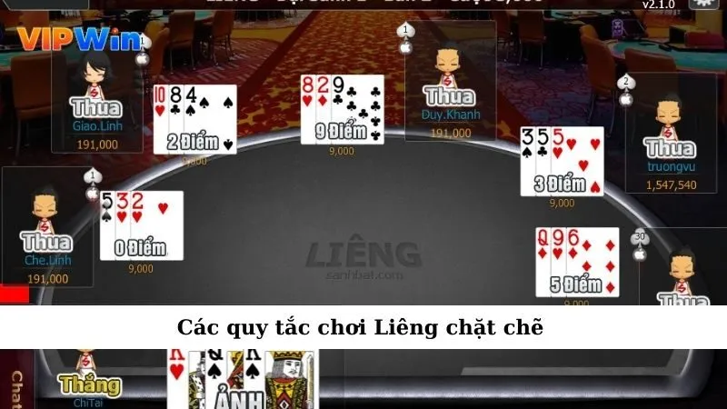 Các quy tắc chơi Liêng chặt chẽ