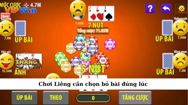 Chơi Liêng cần chọn bỏ bài đúng lúc